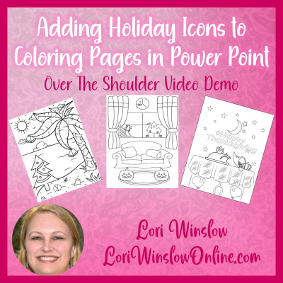 Adding Holiday Icons to Coloring Pages in Power Point